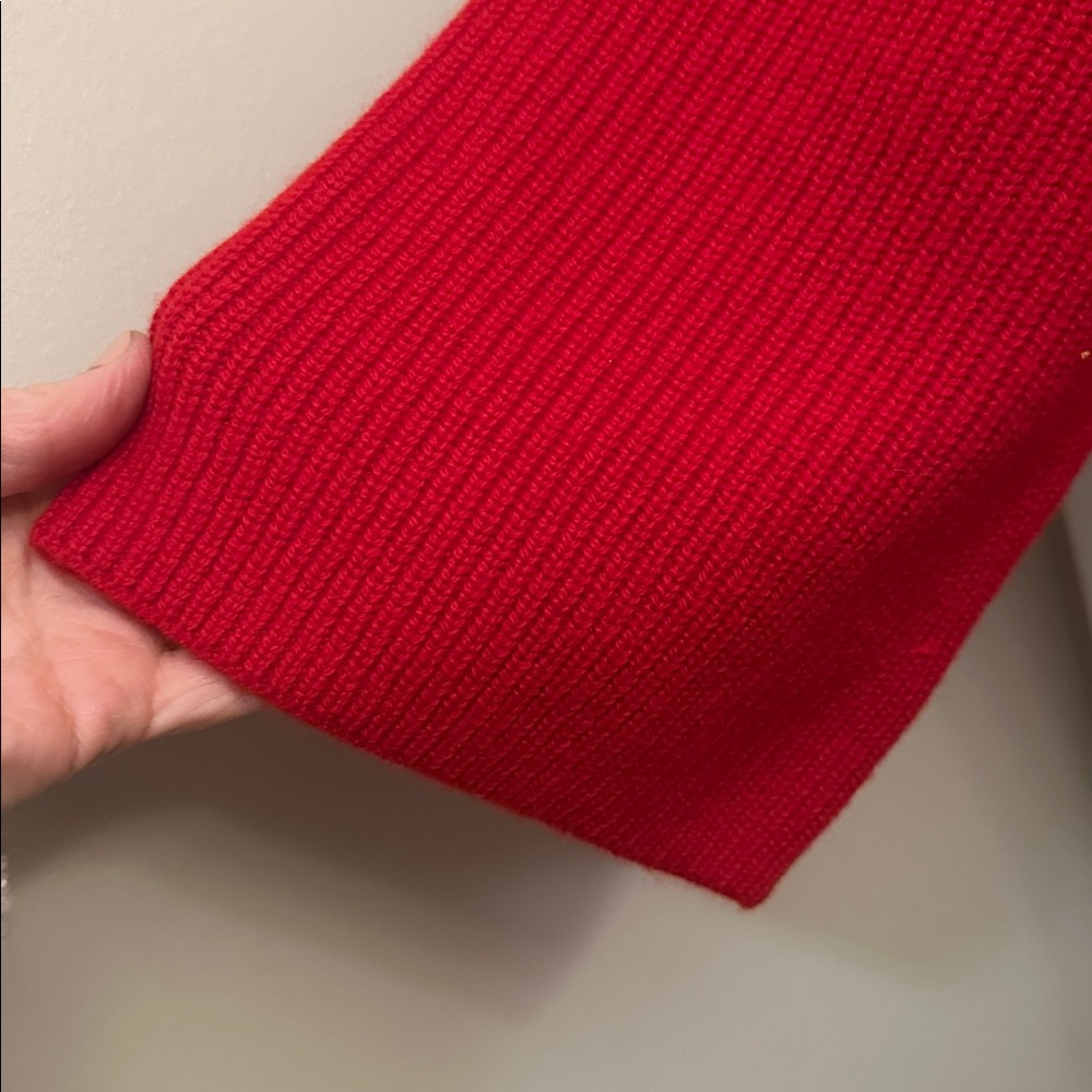 New J. Crew Red Wool and Cashmere Turtleneck Sweater - Picture 2 of 5